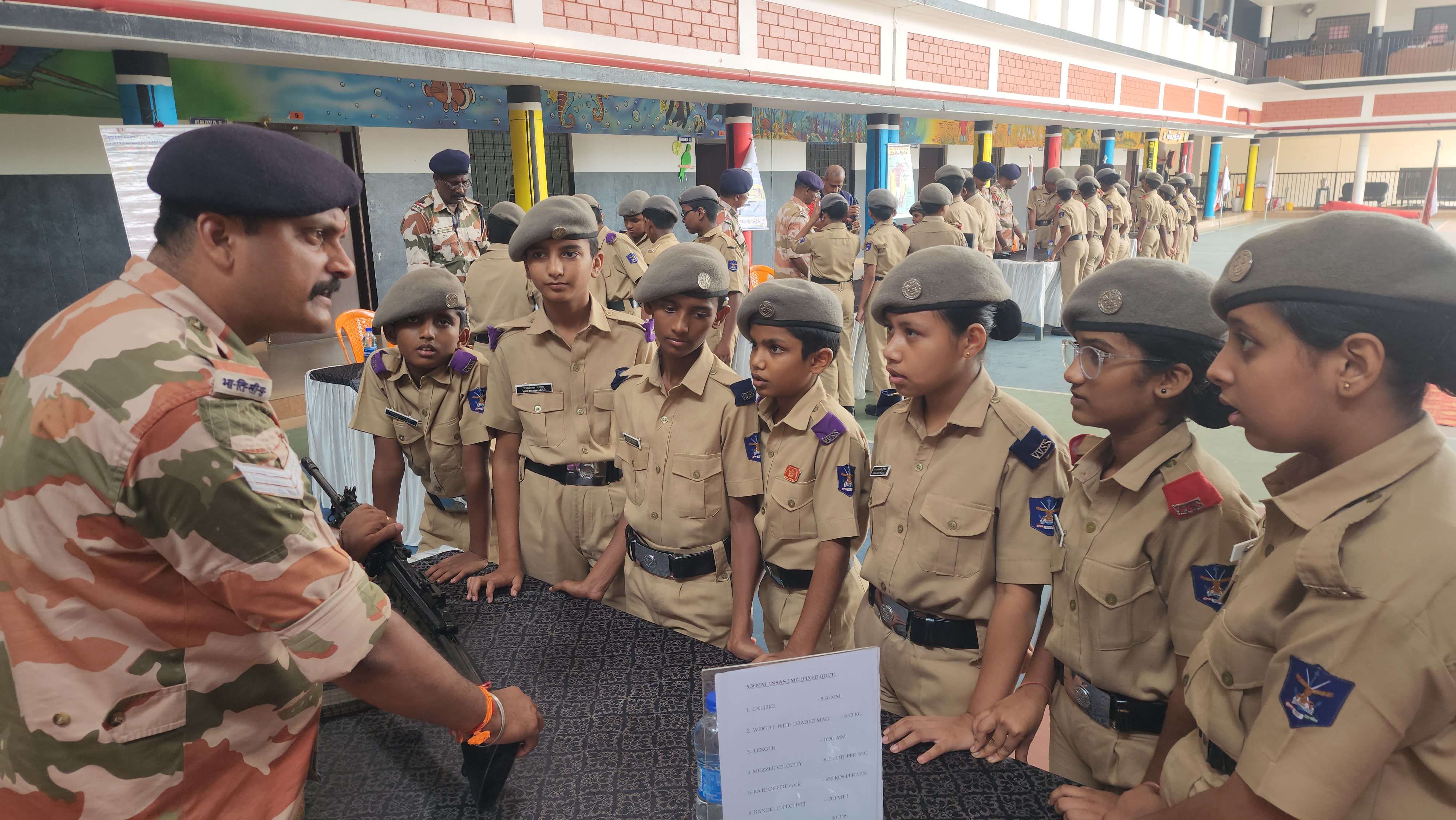 Itbp Weapon Display — Vidyadhiraja Vidyapeetom Sainik School